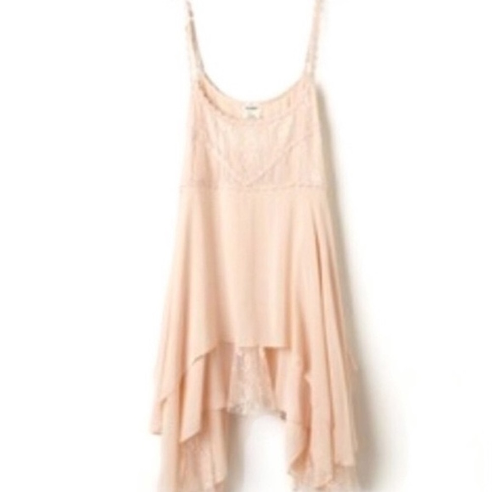 RARE Free People Voile Lace Pieced Tunic Slip Dress